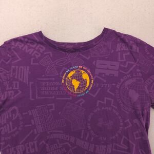 Under Armour Graphic Crew Neck Short Sleeve Casual T Shirt Womens Size L Purple